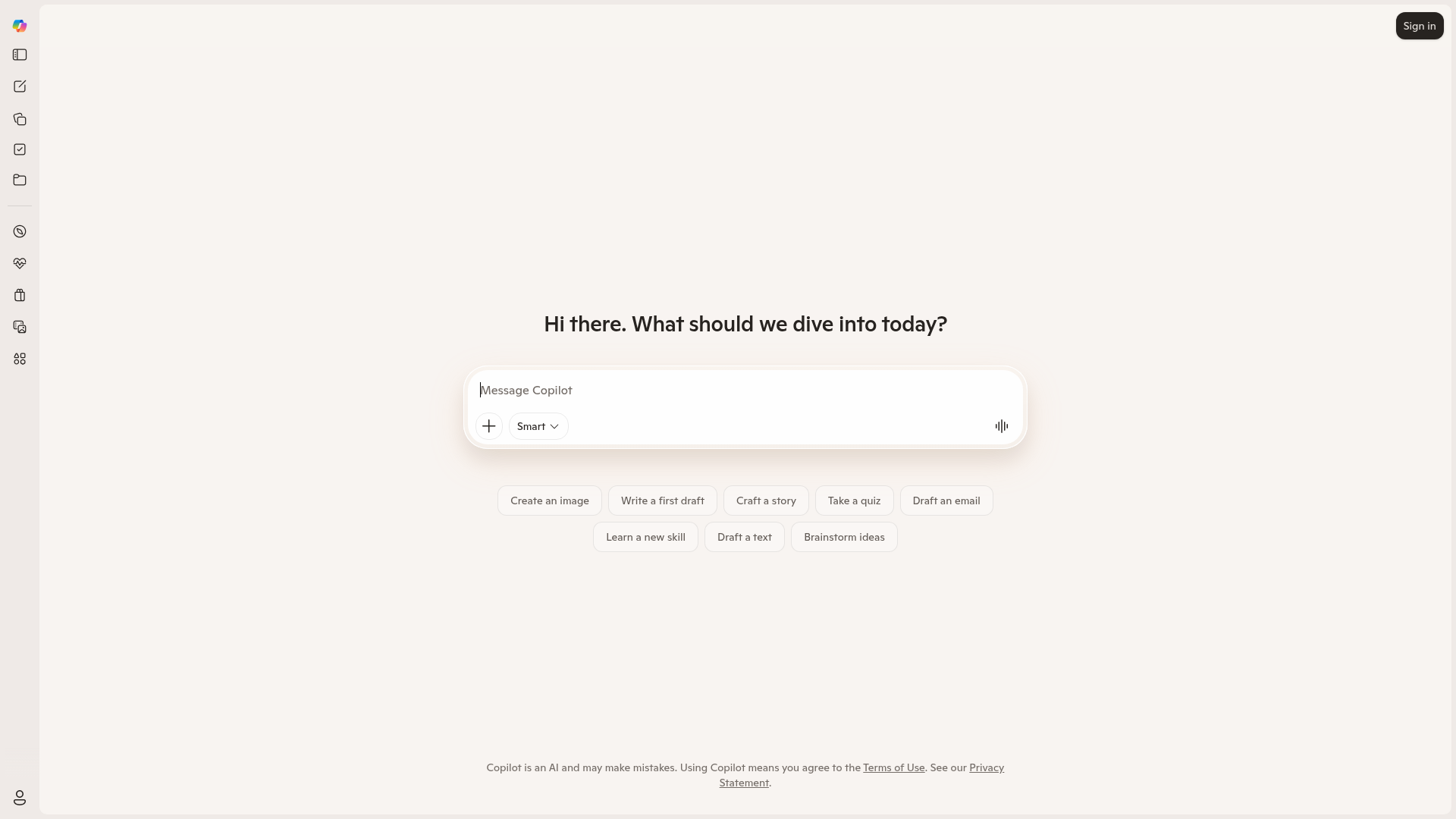 Copilot client portal homepage screenshot