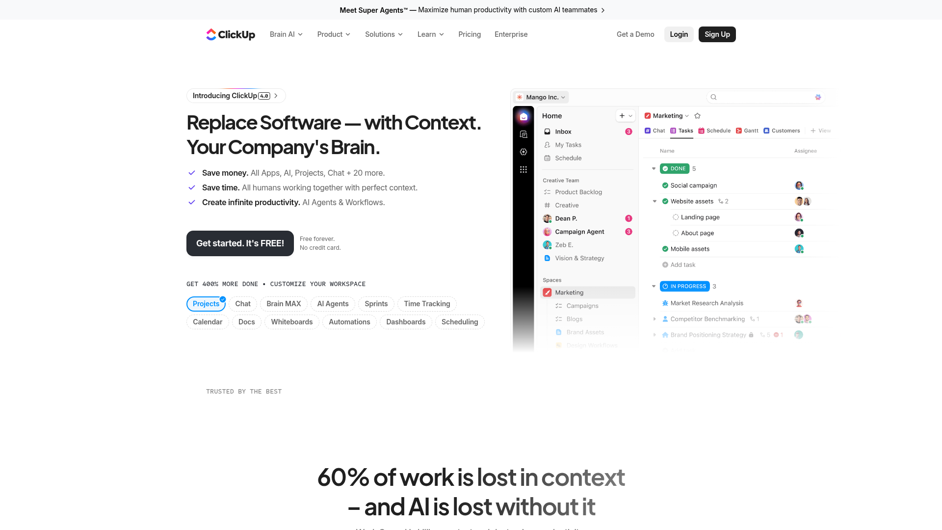 ClickUp OKR software