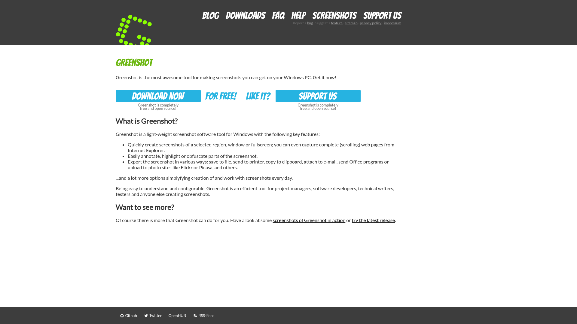 Greenshot lightweight screenshot tool for Windows