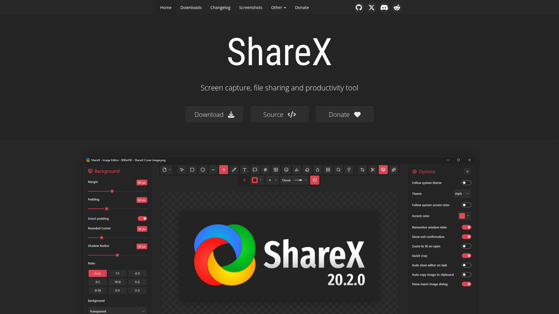 ShareX screen capture and sharing tool for Windows