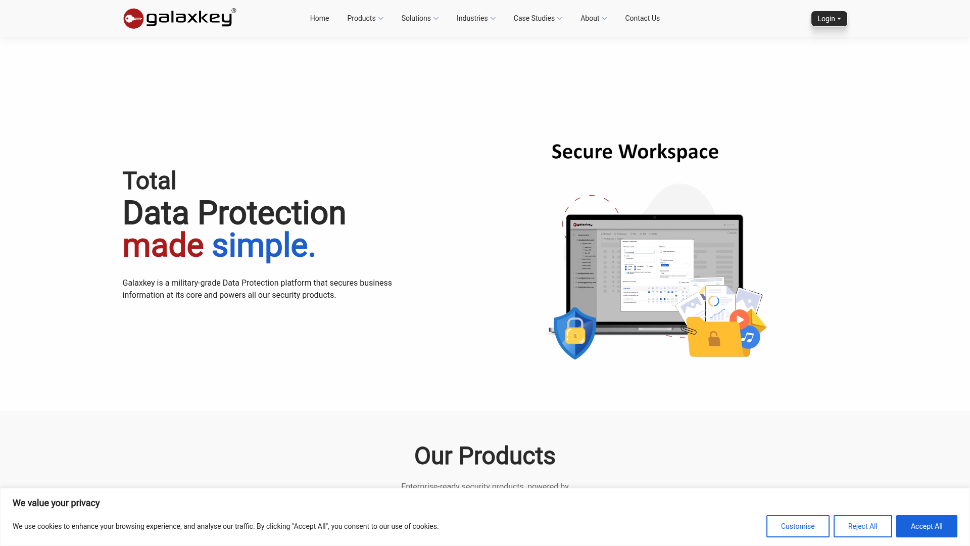 Galaxkey secure files and digital rights management homepage