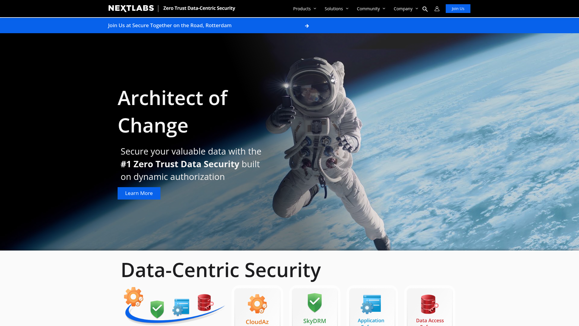 NextLabs digital rights management platform homepage