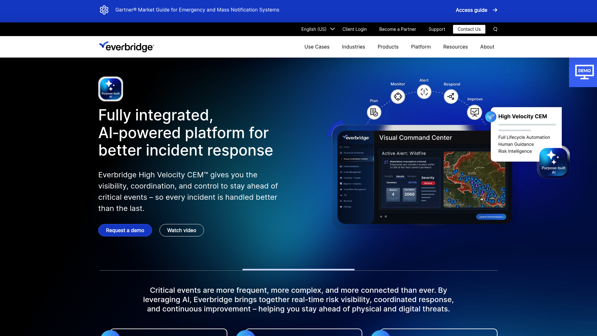 Everbridge emergency notification platform interface.
