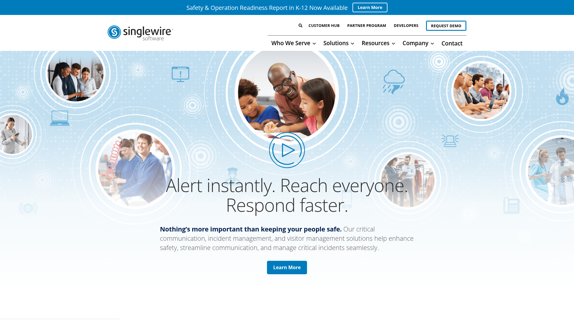 Singlewire InformaCast mass notification interface.