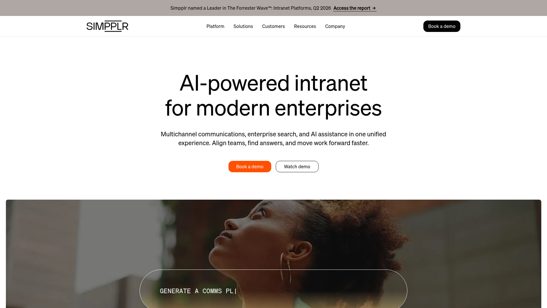 Simpplr AI-powered employee intranet platform