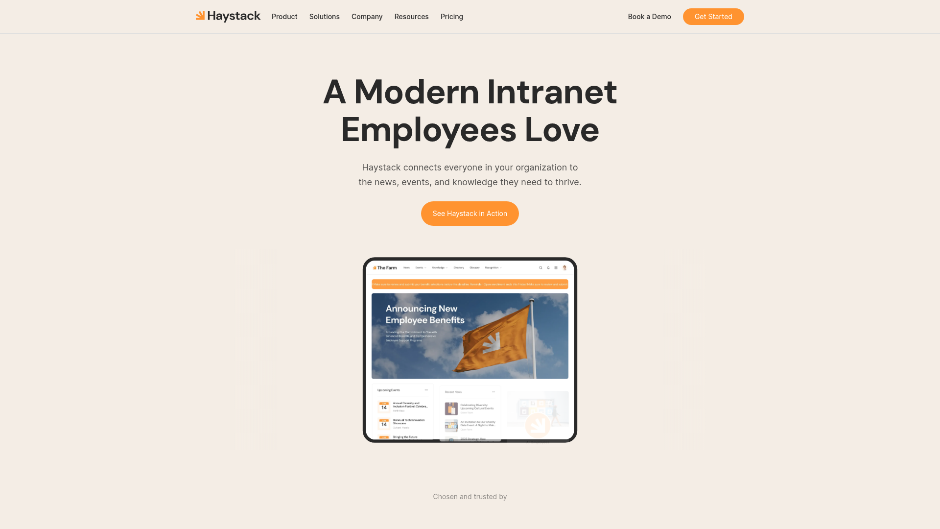 Haystack modern intranet for fast-growing tech companies