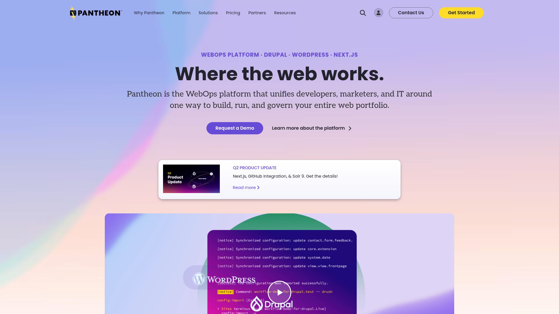 Pantheon WebOps platform dashboard
