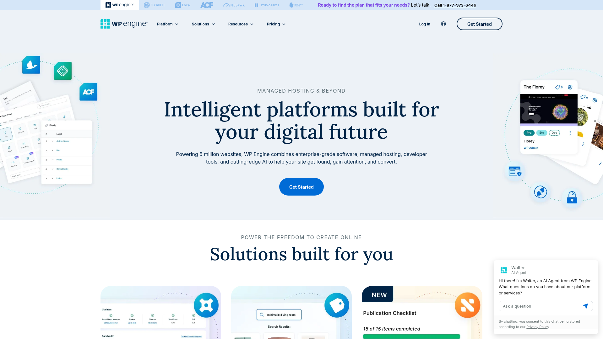 WP Engine managed WordPress hosting dashboard