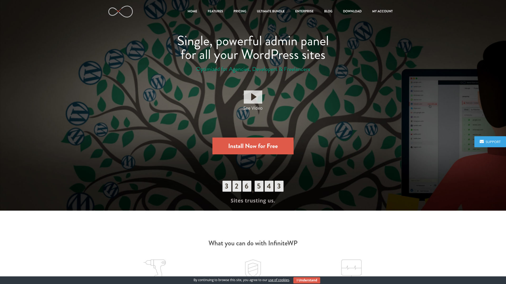 InfiniteWP central WordPress management dashboard
