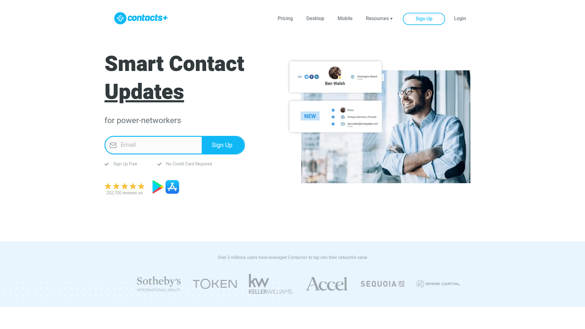 Contacts+ contact management and business card scanning app