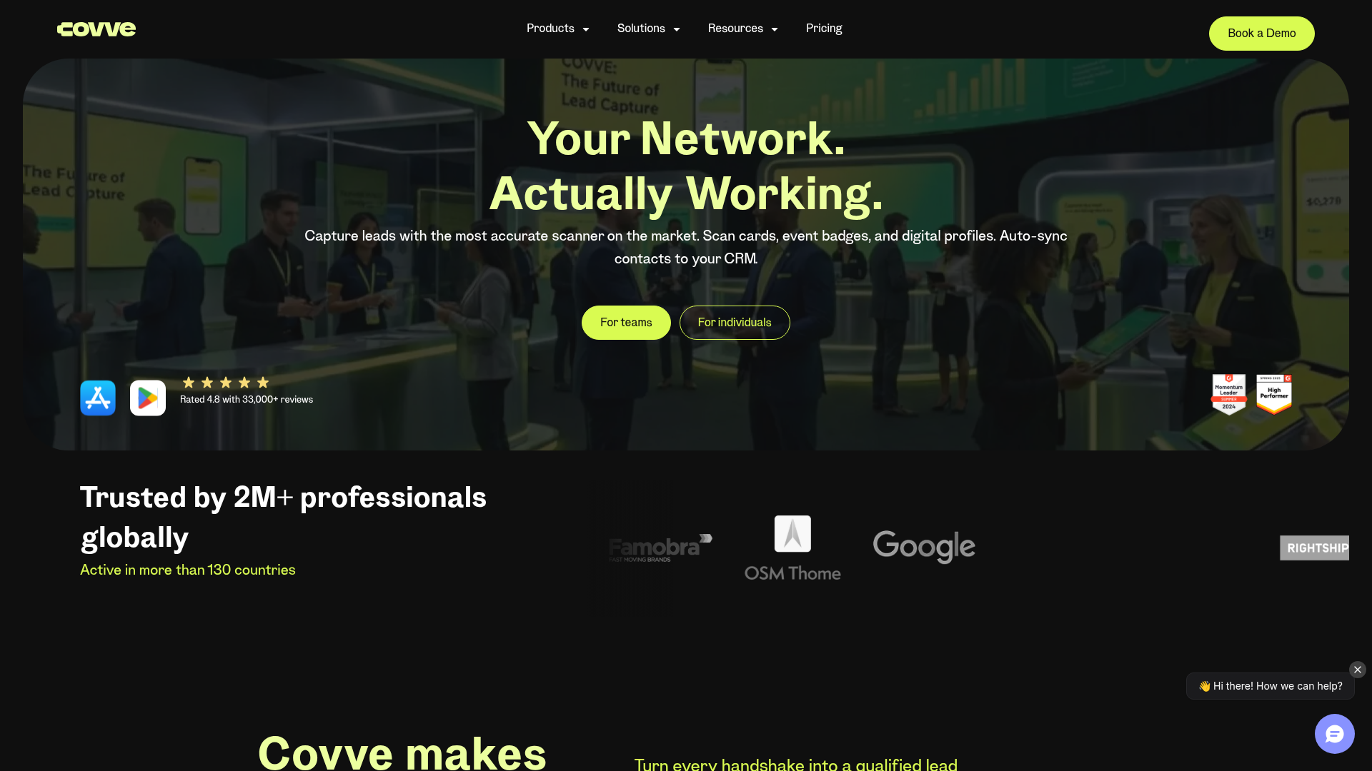 Covve business card scanner and lead capture app