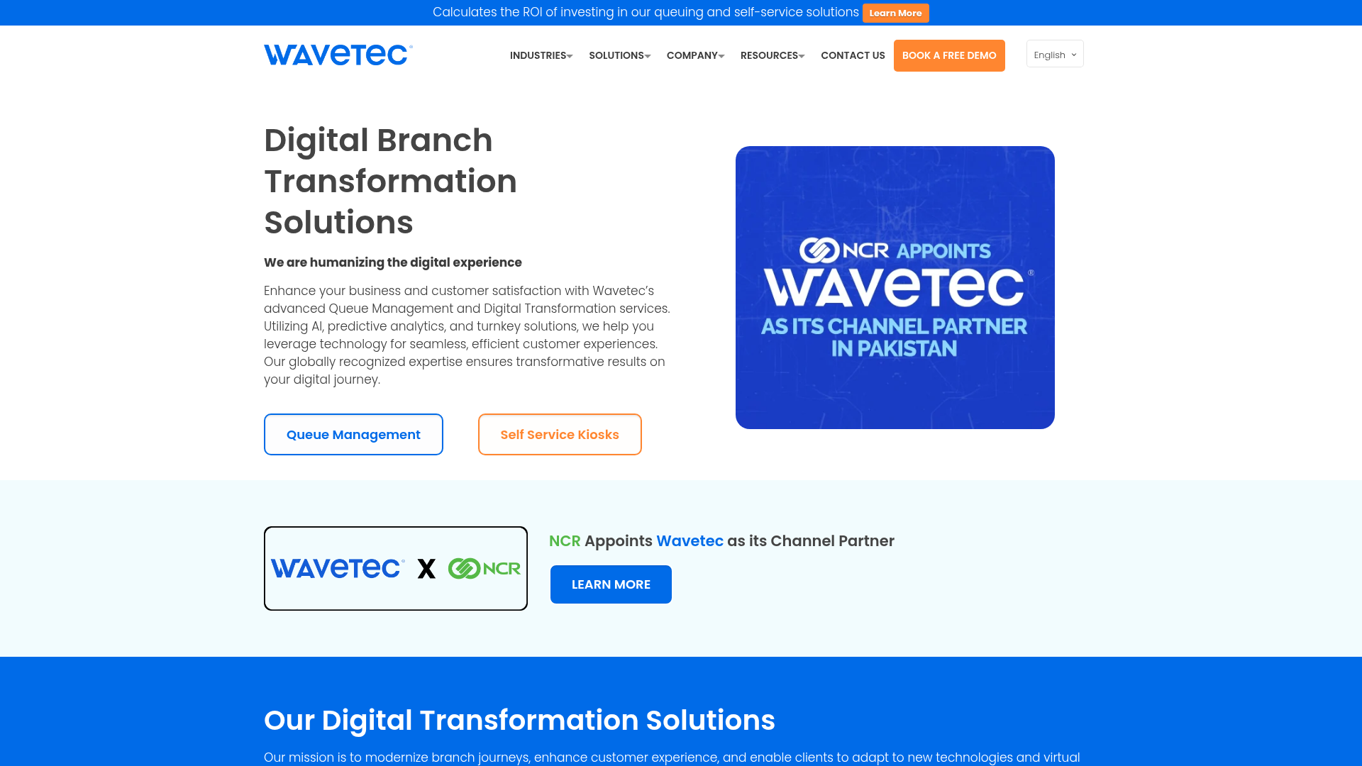 Wavetec enterprise queue management with hardware and customer-flow analytics