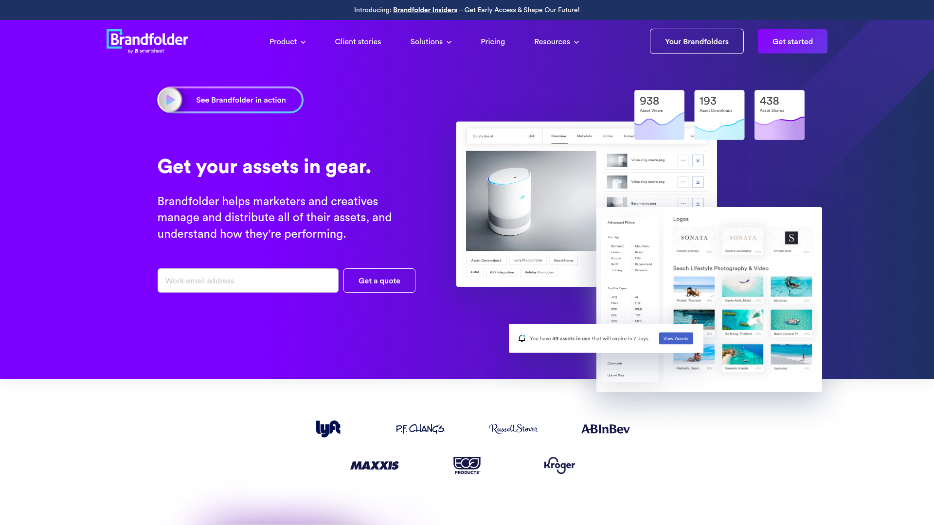 Brandfolder digital asset management platform homepage