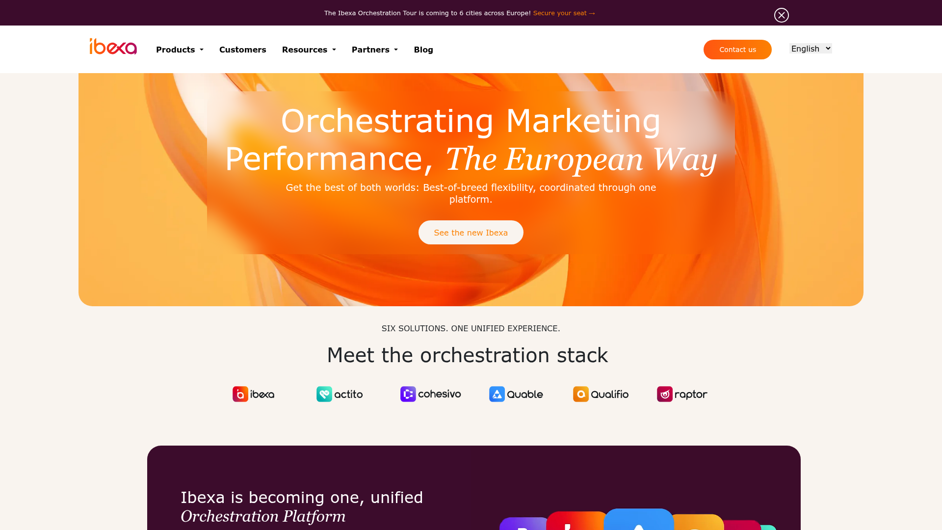 Ibexa digital experience platform homepage