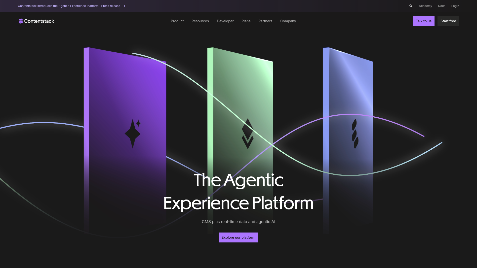 Contentstack digital experience platform homepage