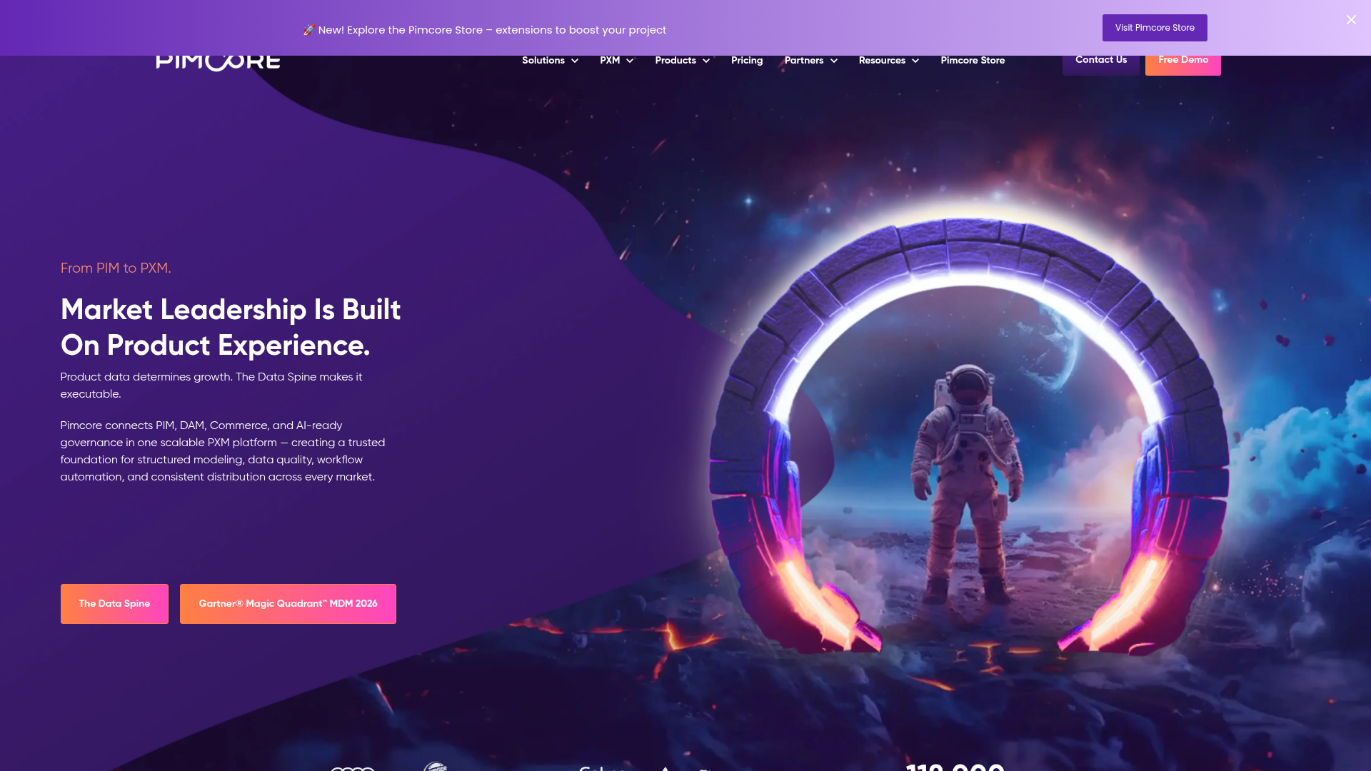 Pimcore digital experience platform homepage