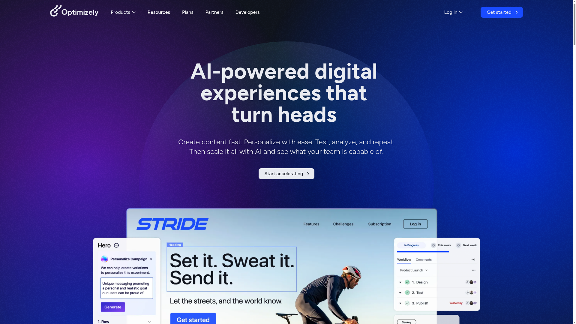 Optimizely One digital experience platform homepage