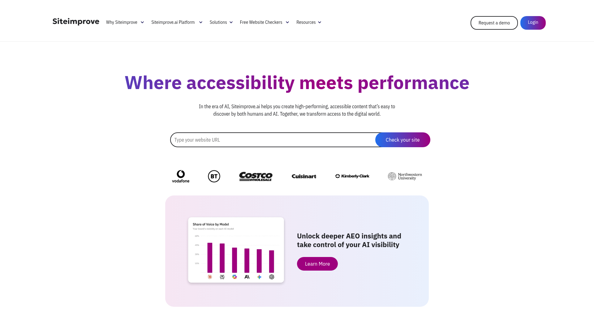 Siteimprove platform homepage