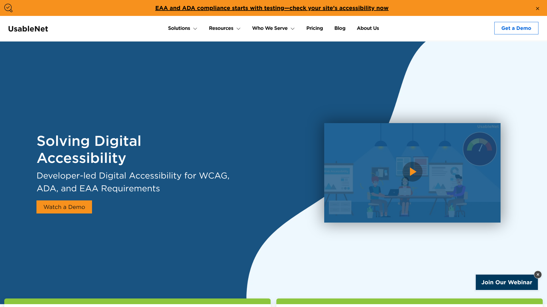 UsableNet accessibility services homepage