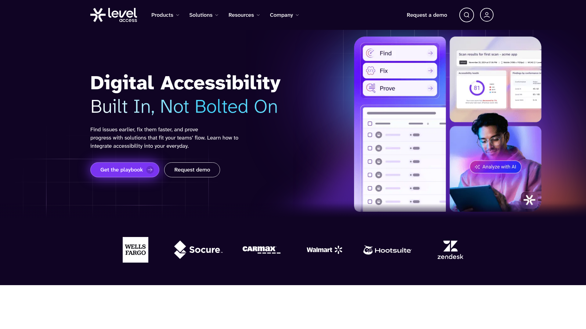 Level Access accessibility platform homepage