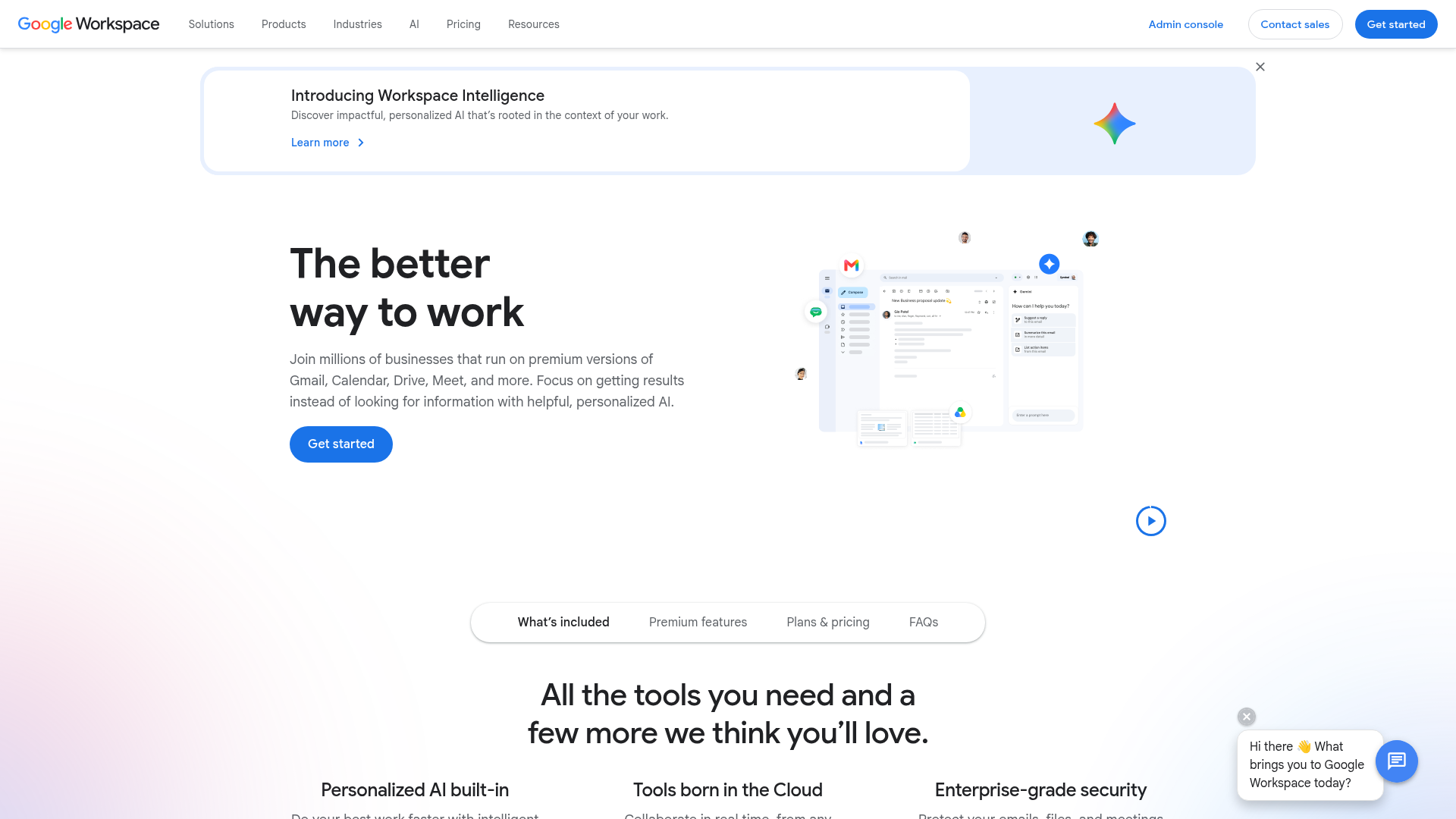 Google Workspace productivity and collaboration suite homepage