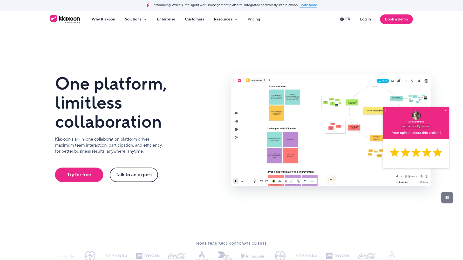 Klaxoon visual collaboration and workshop platform