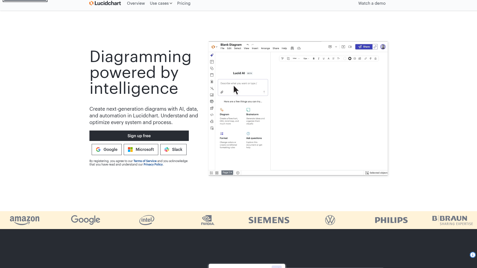 Lucidchart intelligent diagramming product
