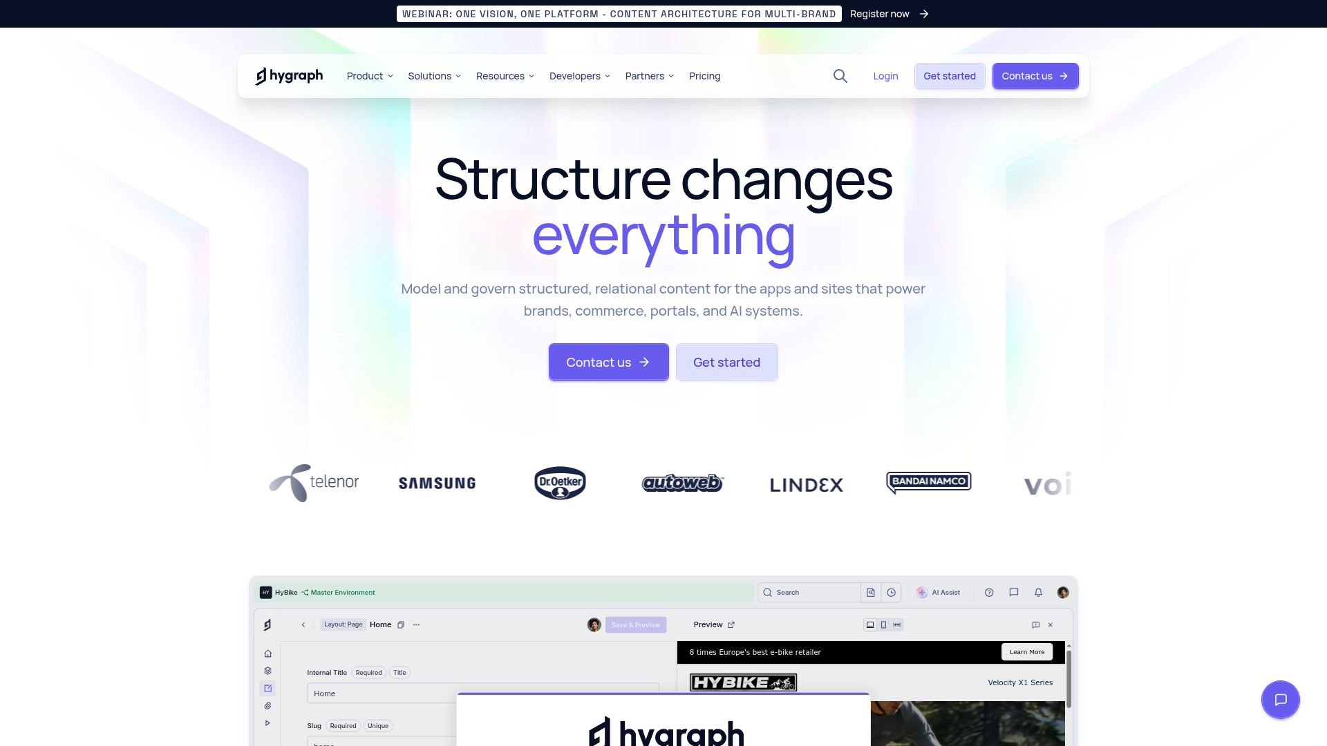 Hygraph GraphQL headless CMS homepage