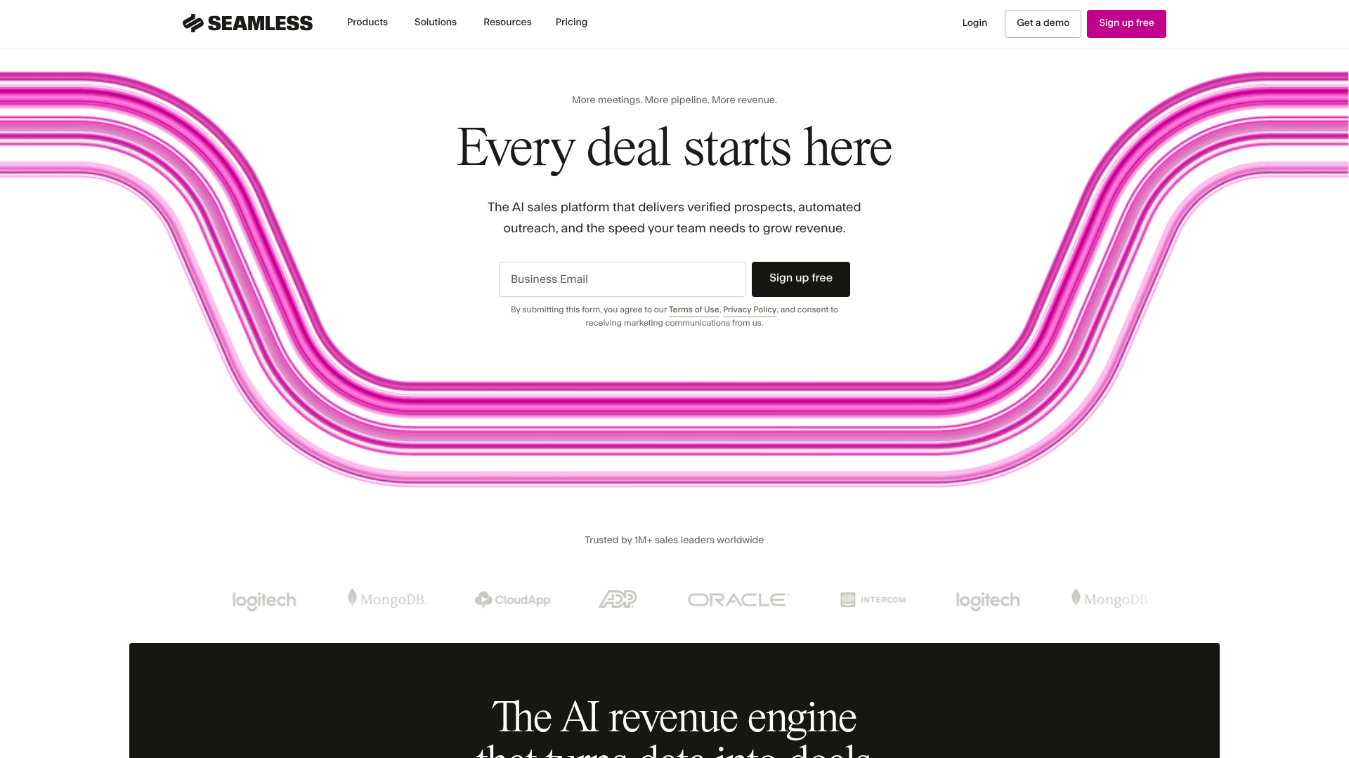 Seamless.AI b2b contact database interface