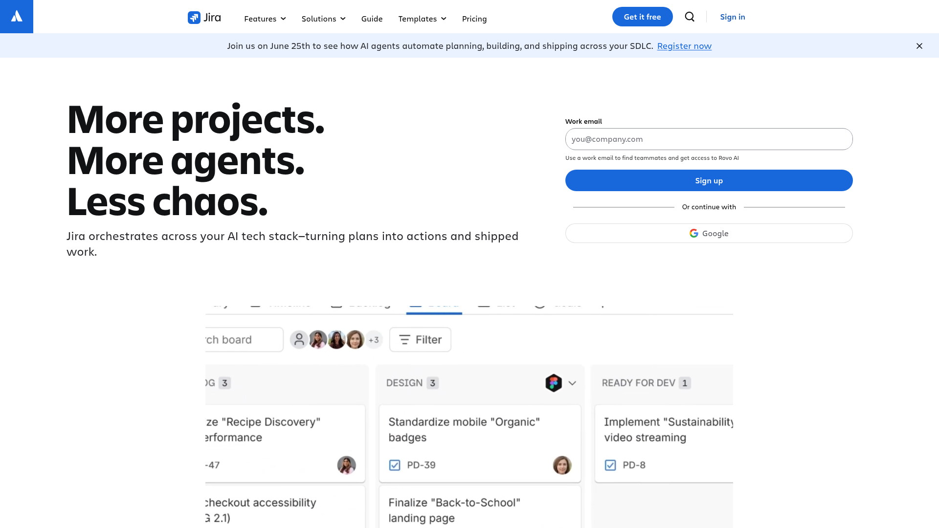 Jira kanban board interface