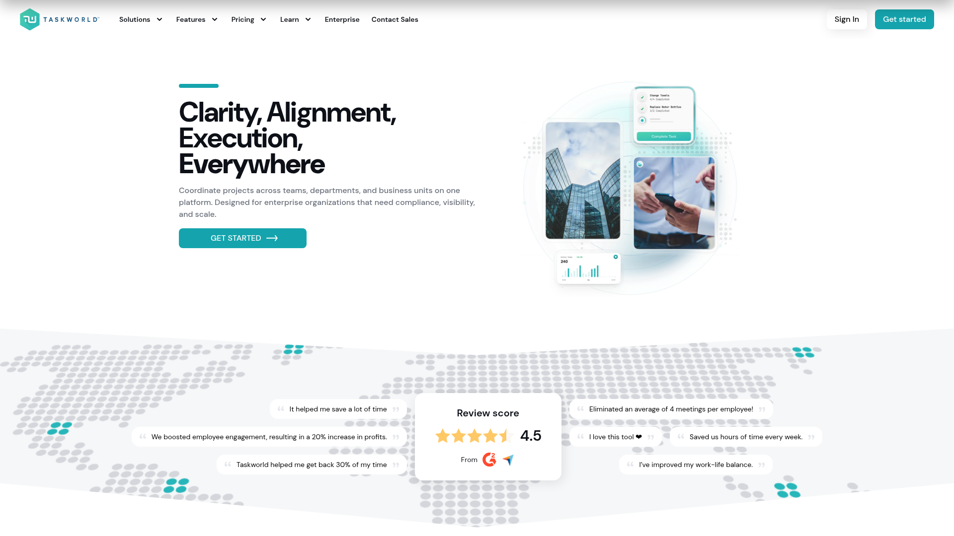 Taskworld project management interface