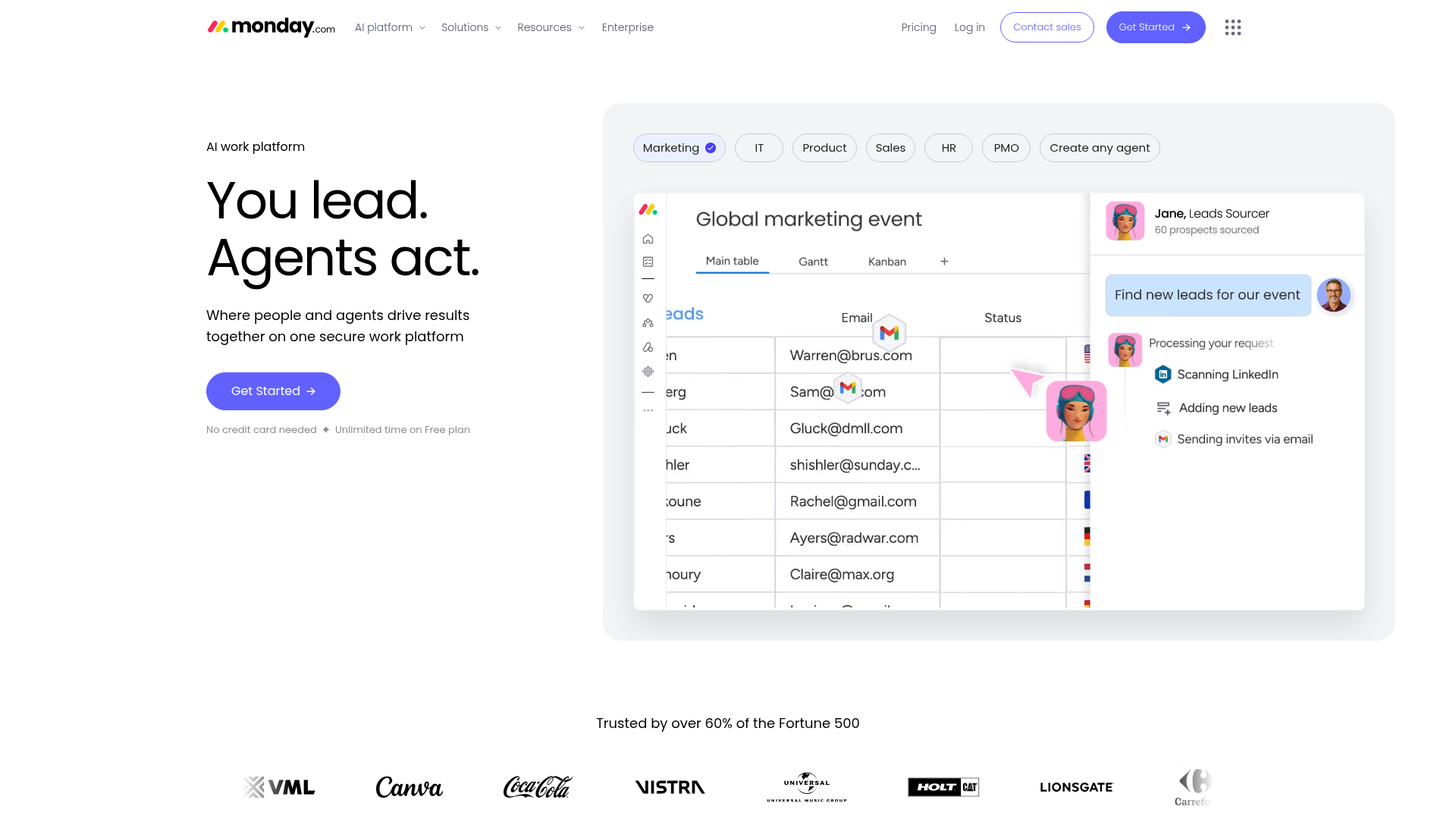 monday.com visual work platform interface