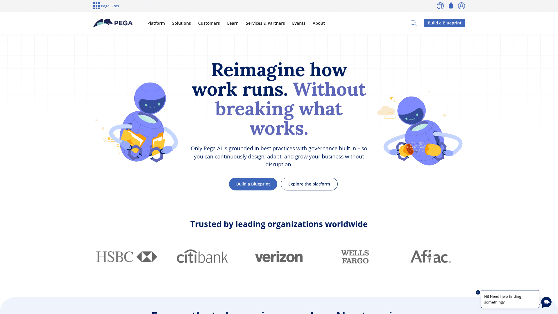 Pega Platform enterprise BPM and low-code homepage