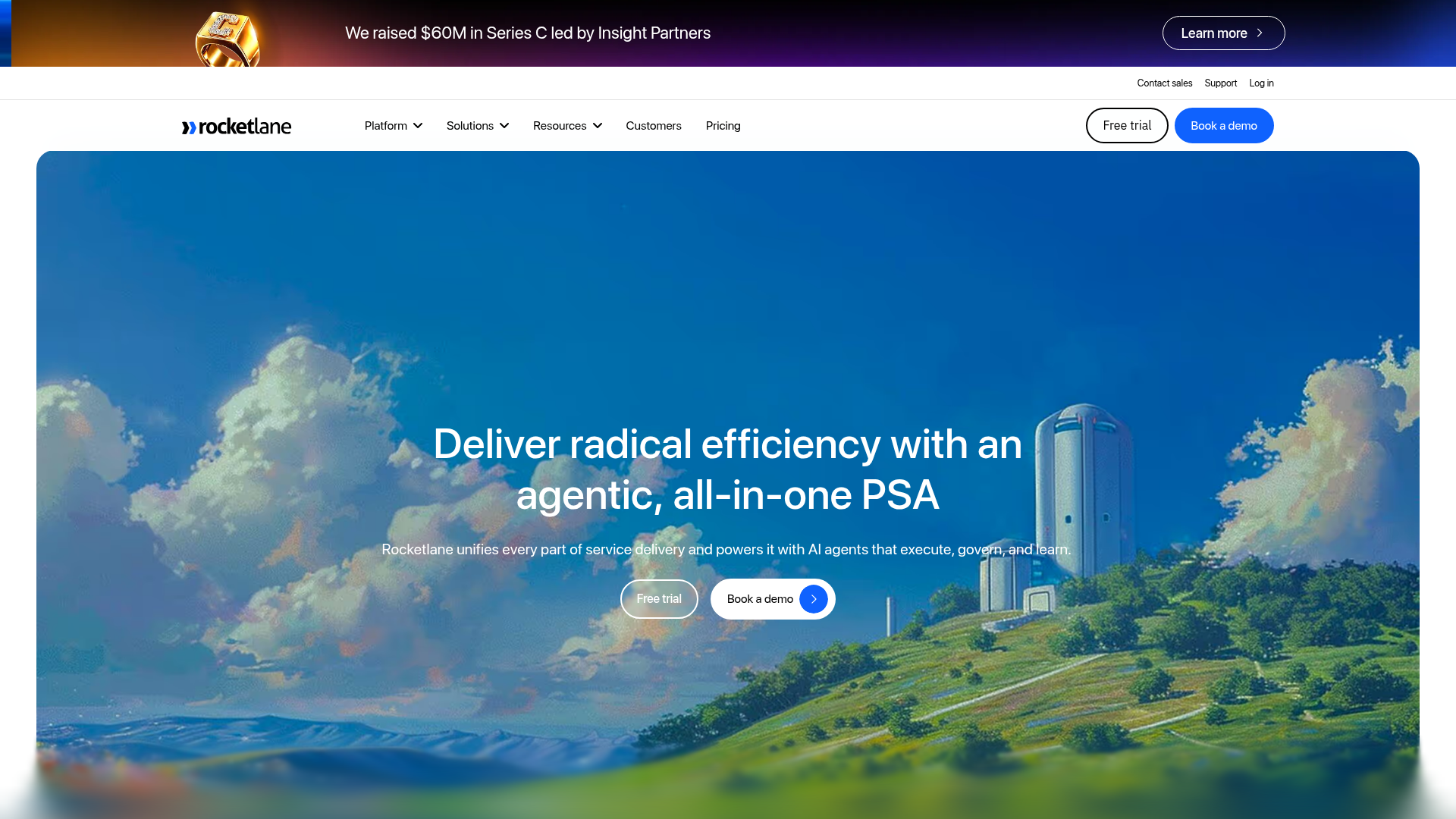 Rocketlane professional services automation platform interface
