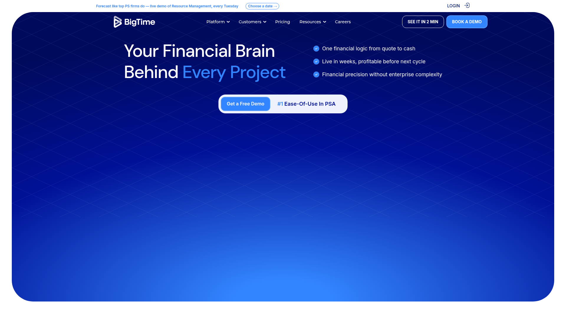 BigTime time tracking and billing PSA dashboard