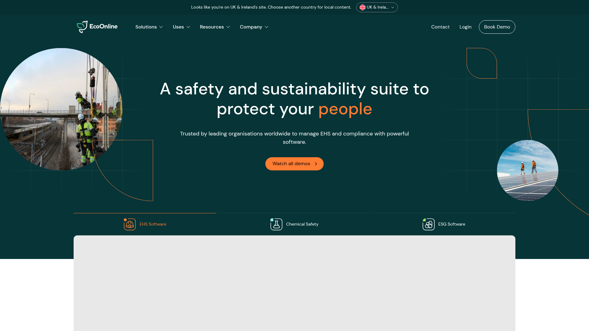 EcoOnline EHS and sustainability software interface
