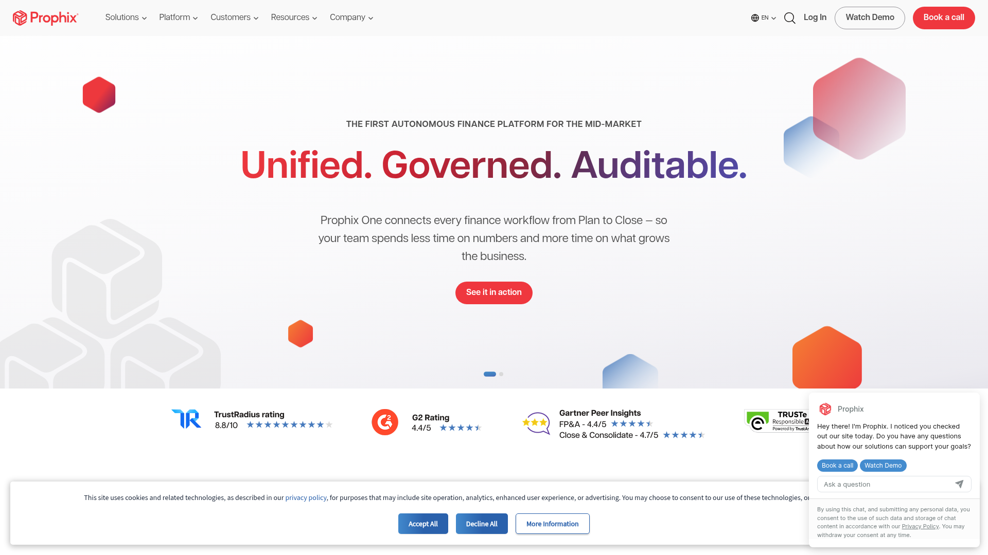 Prophix financial performance and consolidation platform