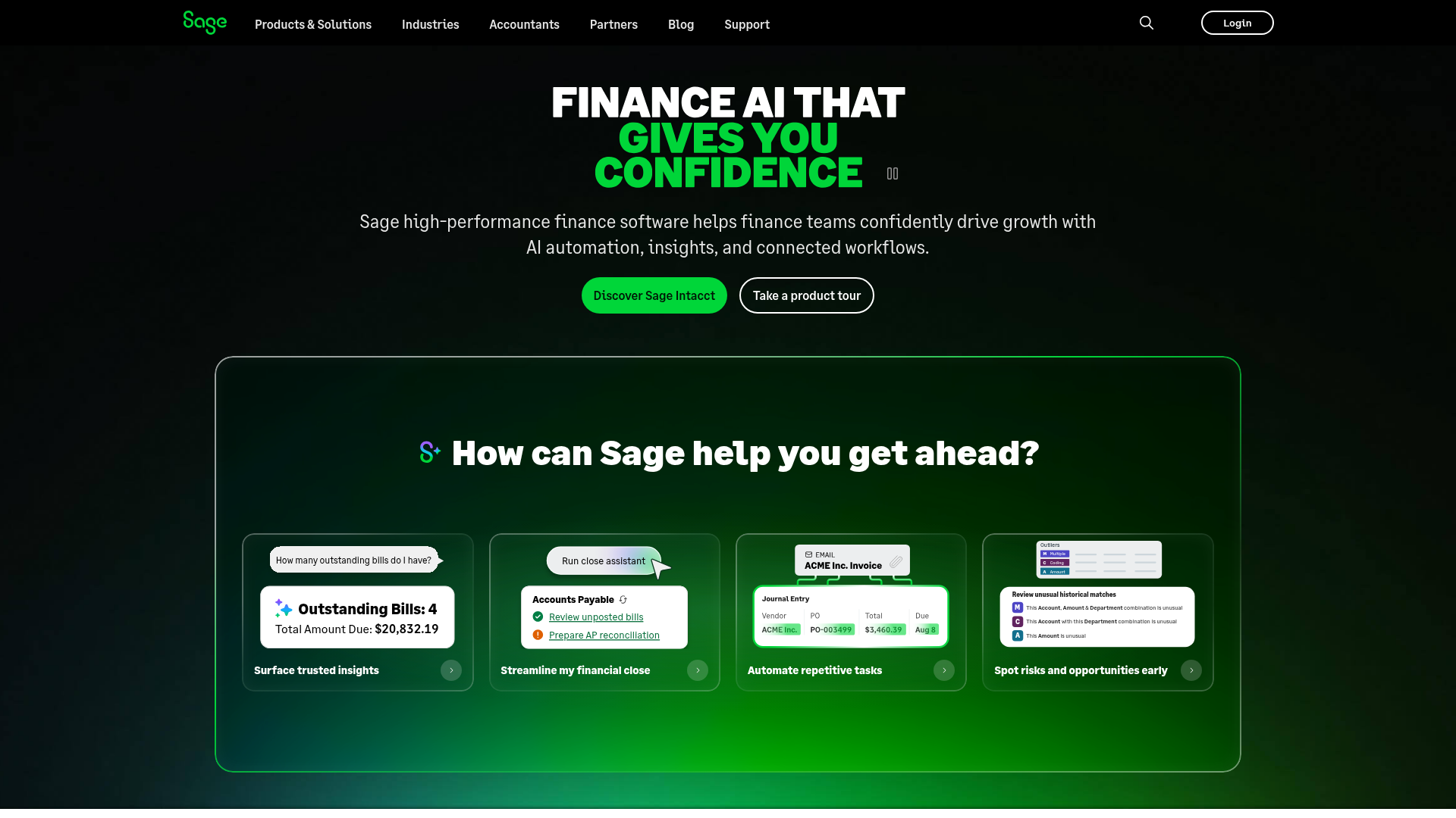 Sage Intacct cloud financial management and reporting dashboard