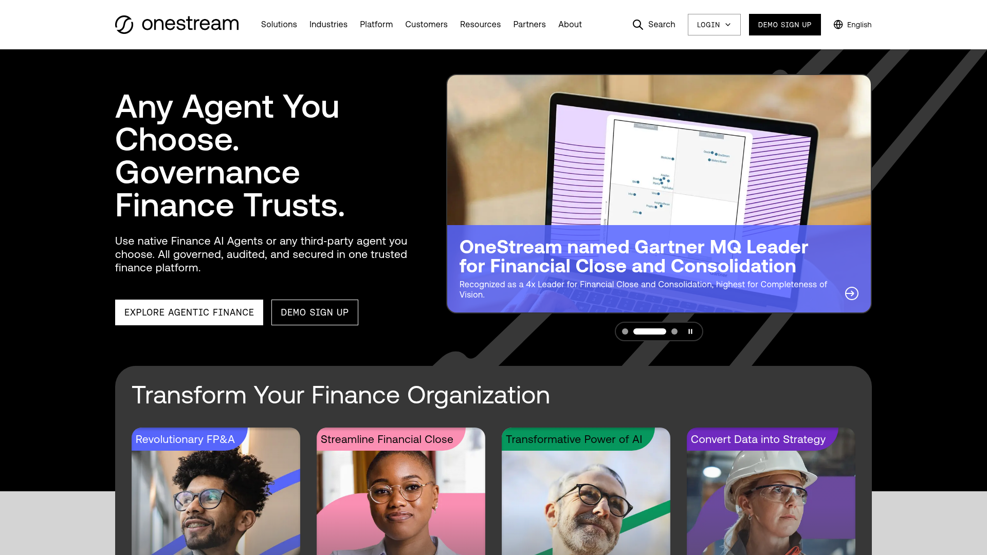 OneStream unified finance and consolidation platform