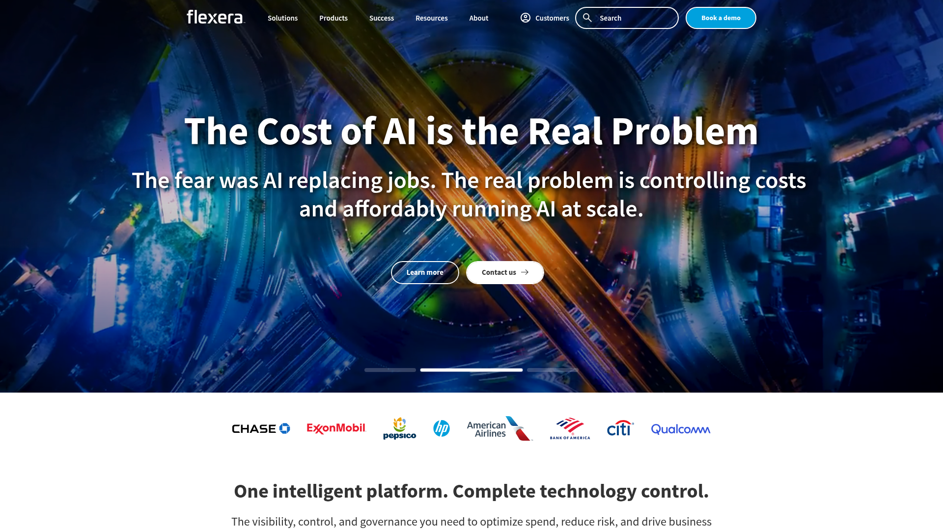 Flexera One technology spend and risk management platform homepage