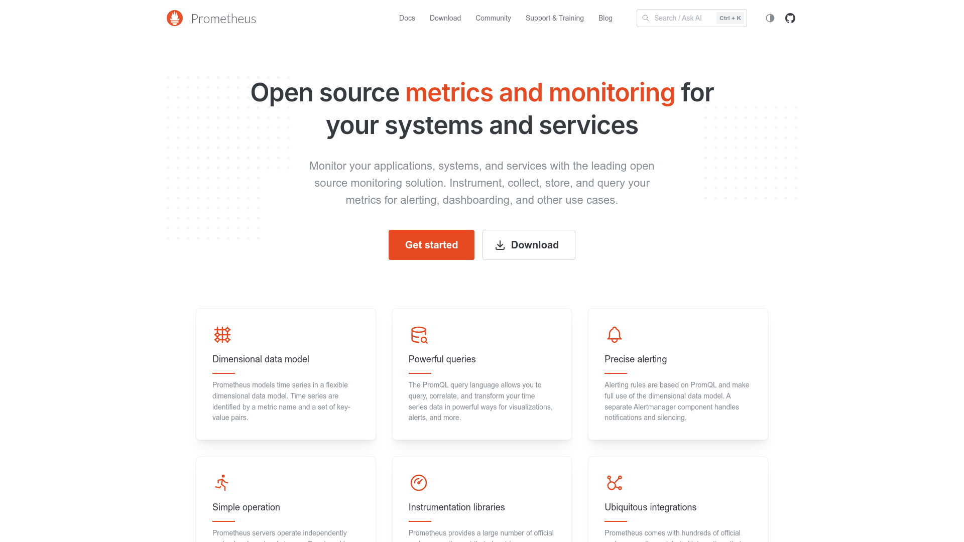 Prometheus metrics monitoring interface