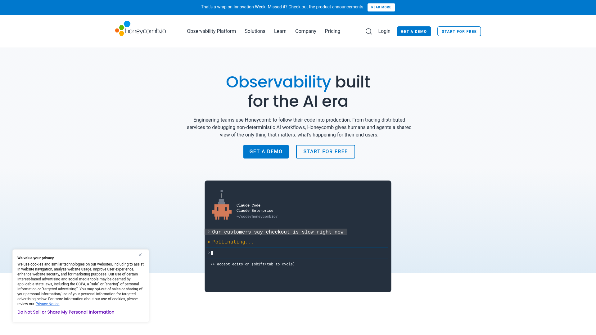 Honeycomb observability platform dashboard