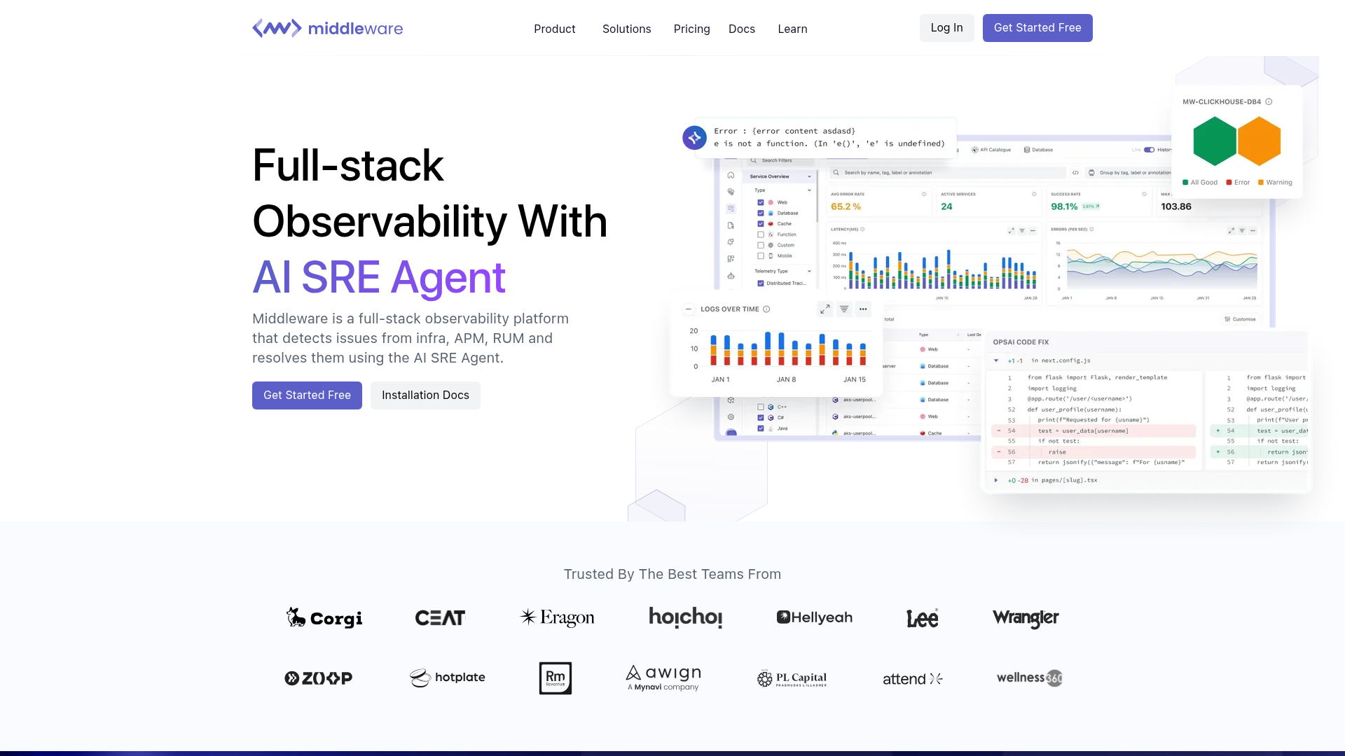 Middleware observability platform