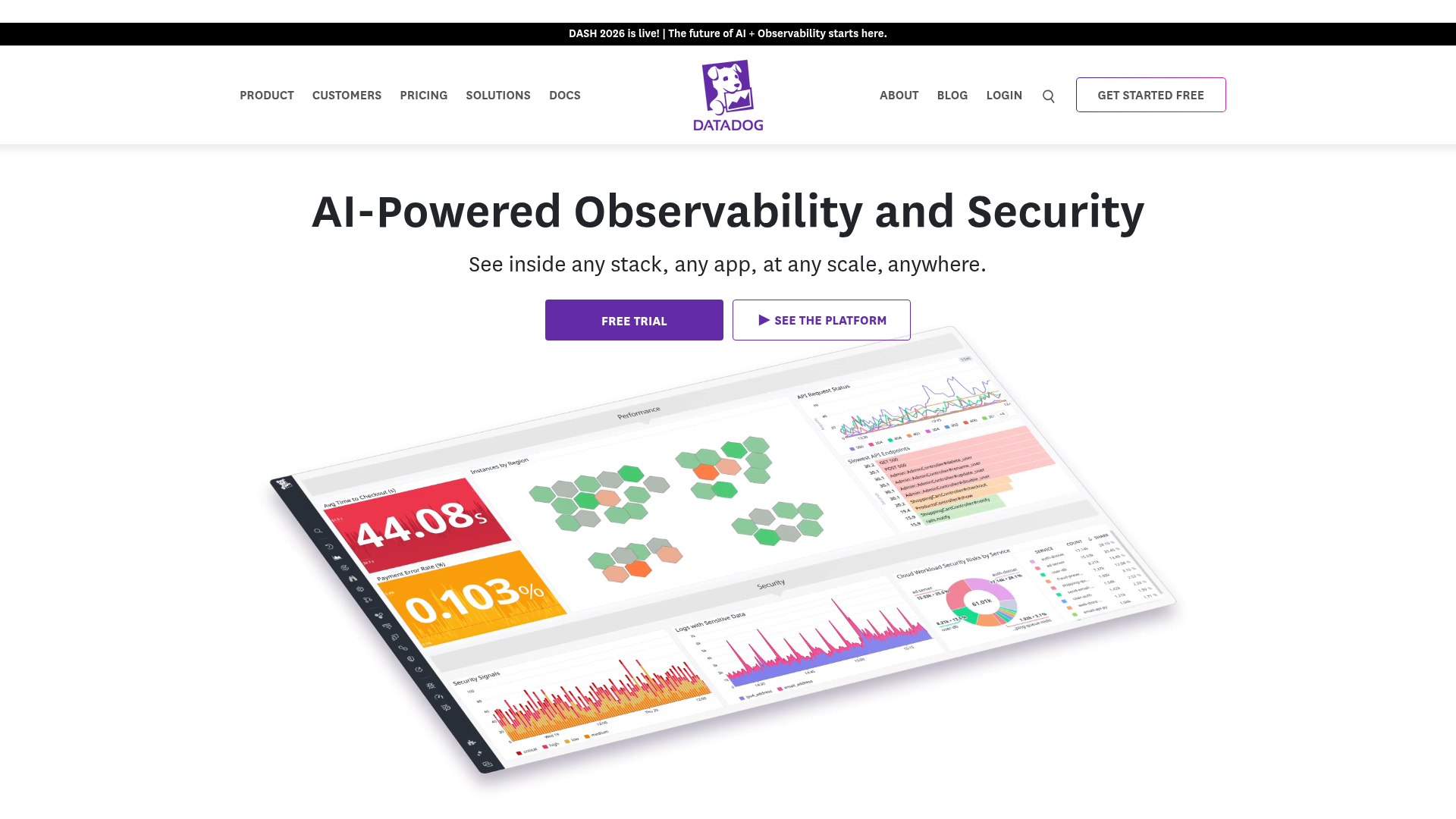 Datadog server monitoring dashboard