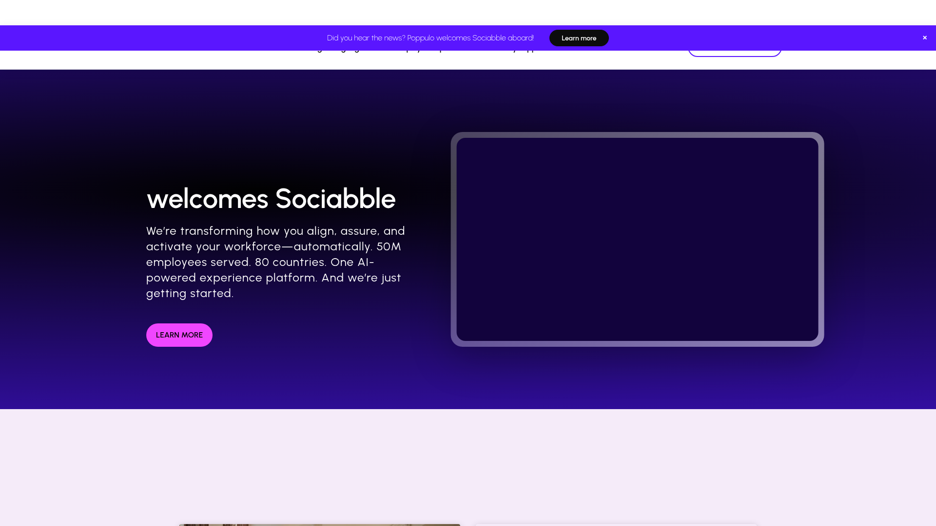 Poppulo employee experience and digital signage homepage