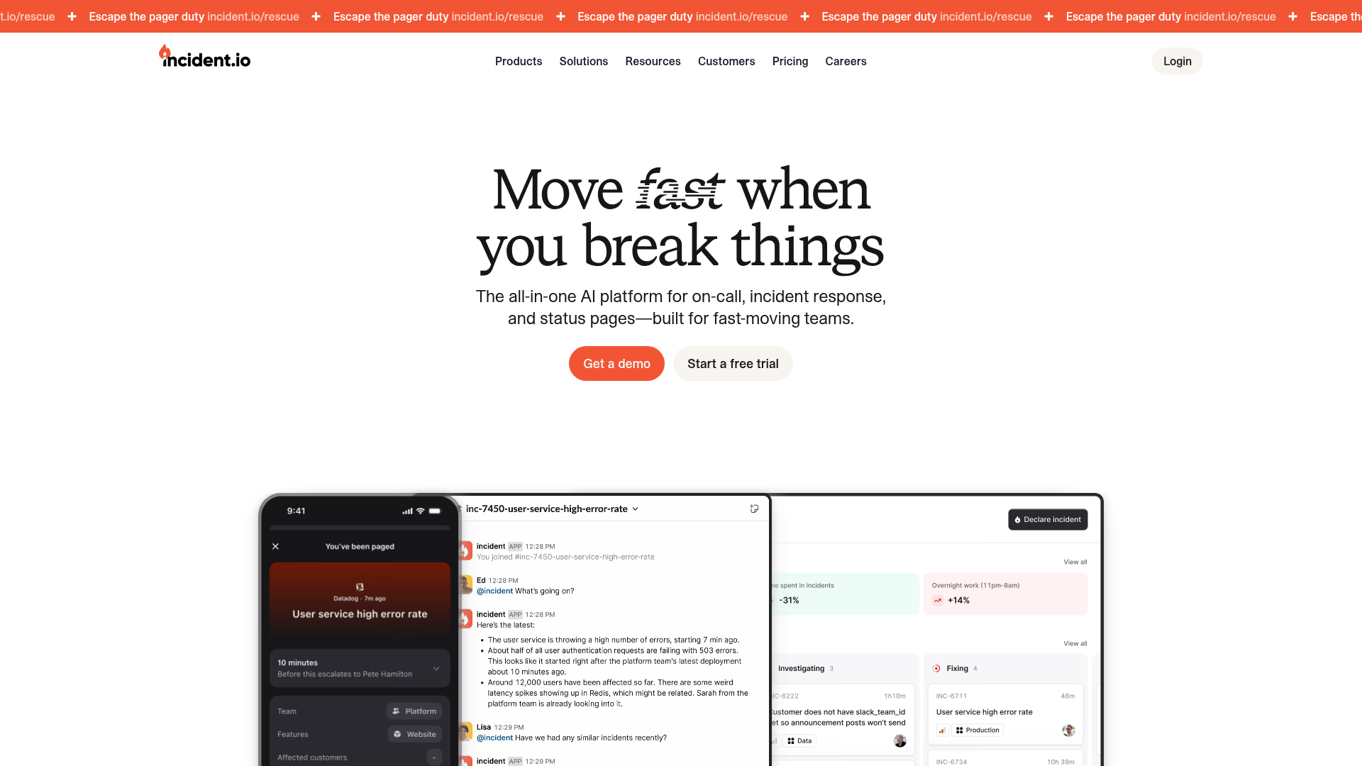 incident.io incident response platform screenshot