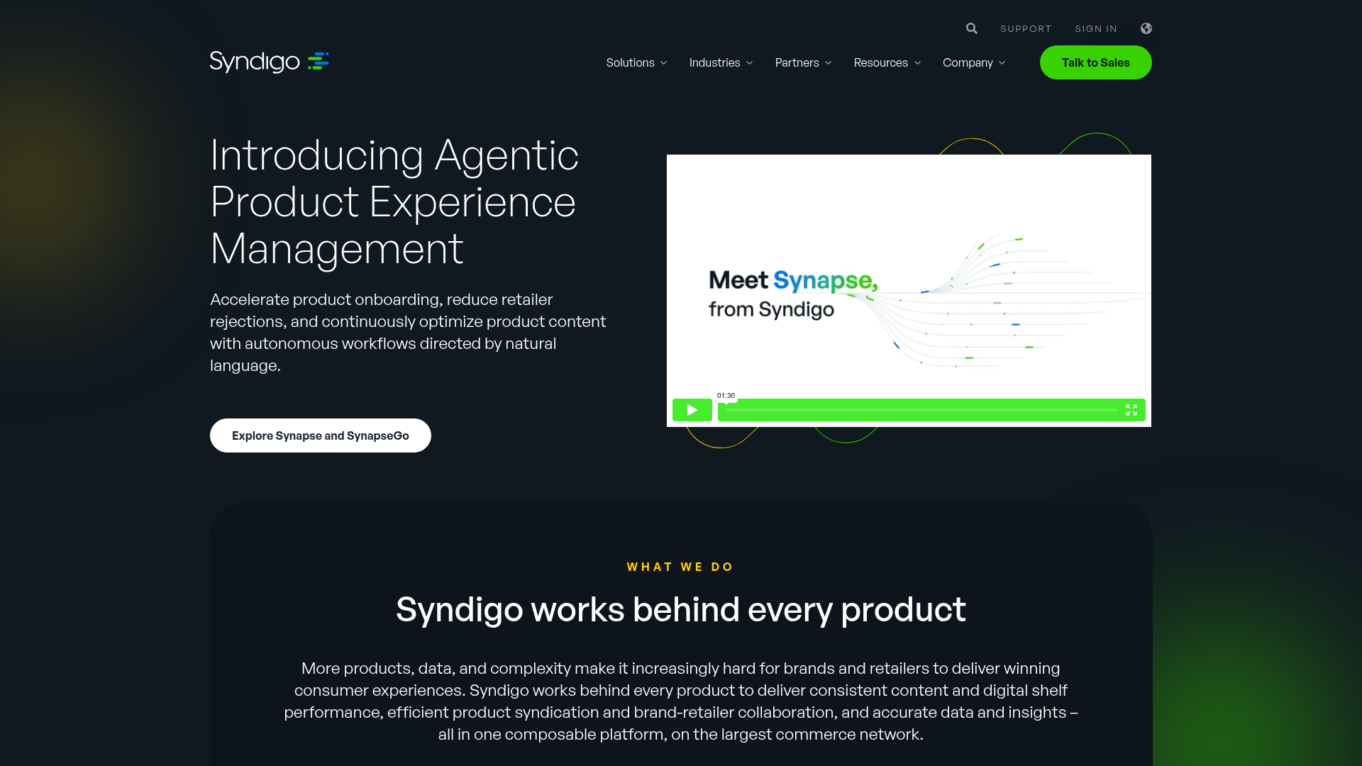 Syndigo product experience cloud homepage