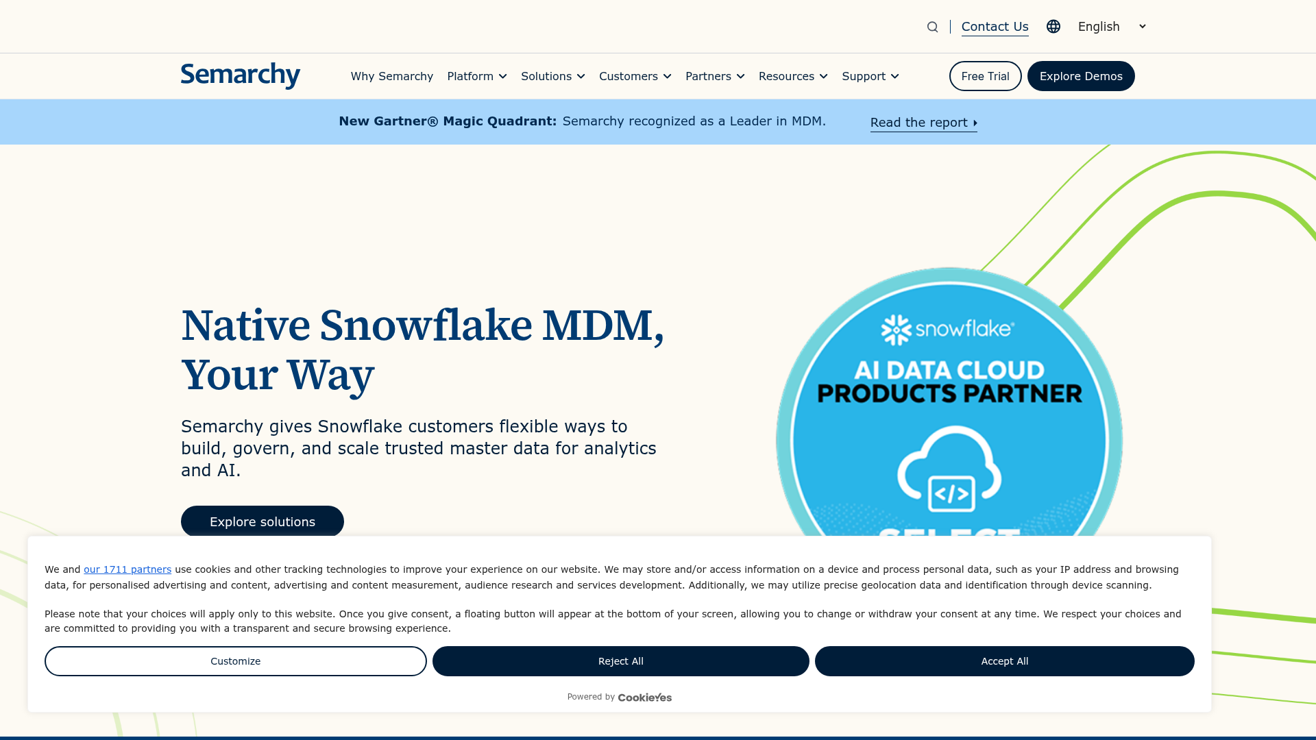 Semarchy data platform master data management homepage