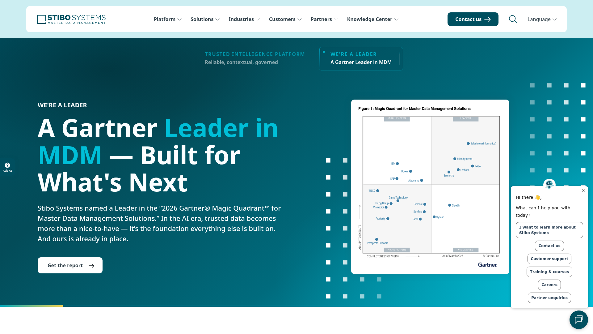 Stibo Systems master data management homepage