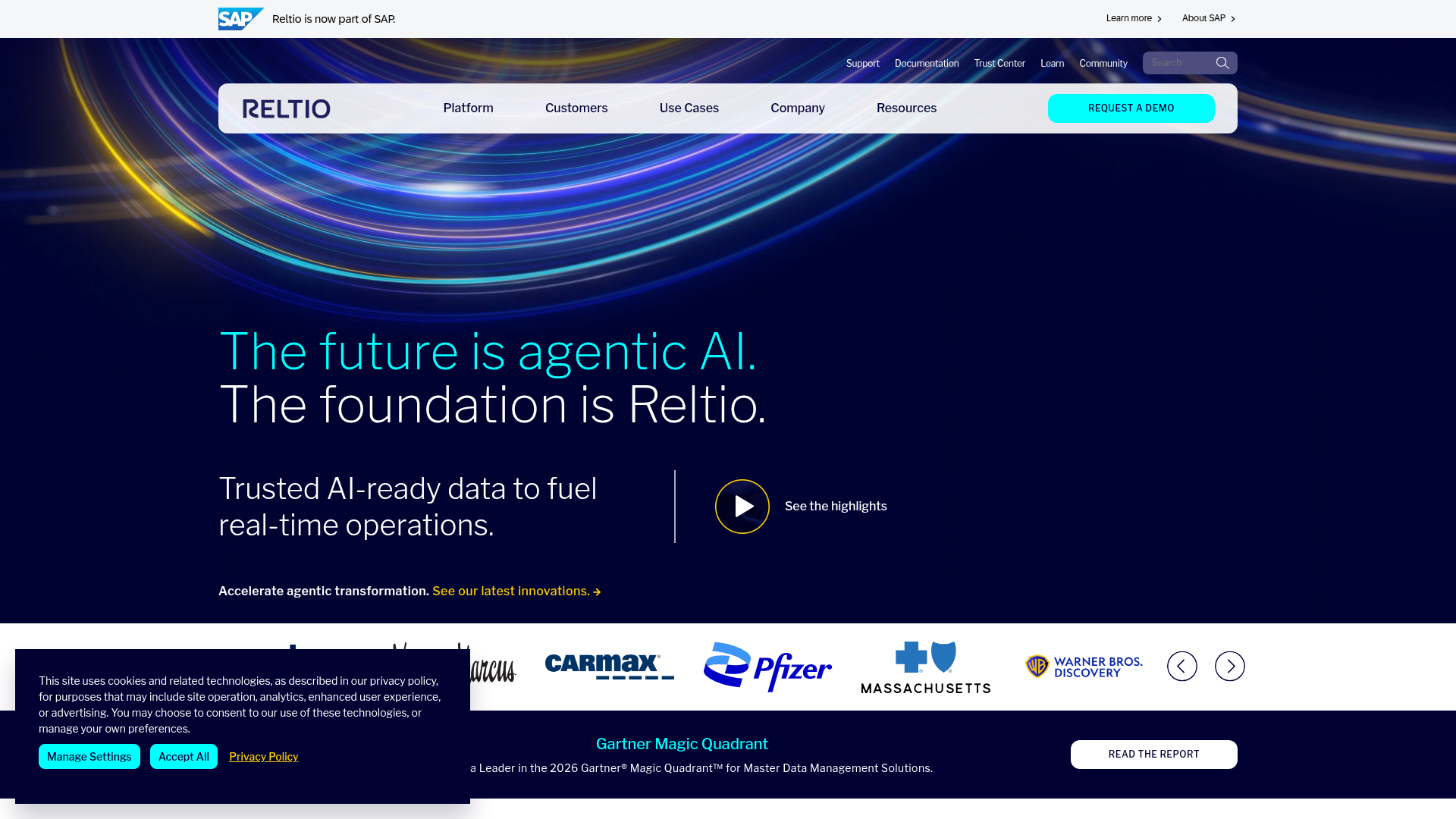 Reltio data cloud master data management homepage